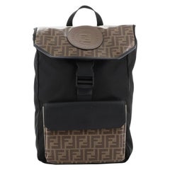 Fendi Double F Buckle Backpack Zucca Coated Canvas with Nylon