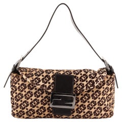 Fendi Tasche mit doppelter Klappe aus bedrucktem Kalbshaar Medium