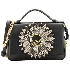 Fendi Double Kan I F Baguette Embellished Leather with Python Micro