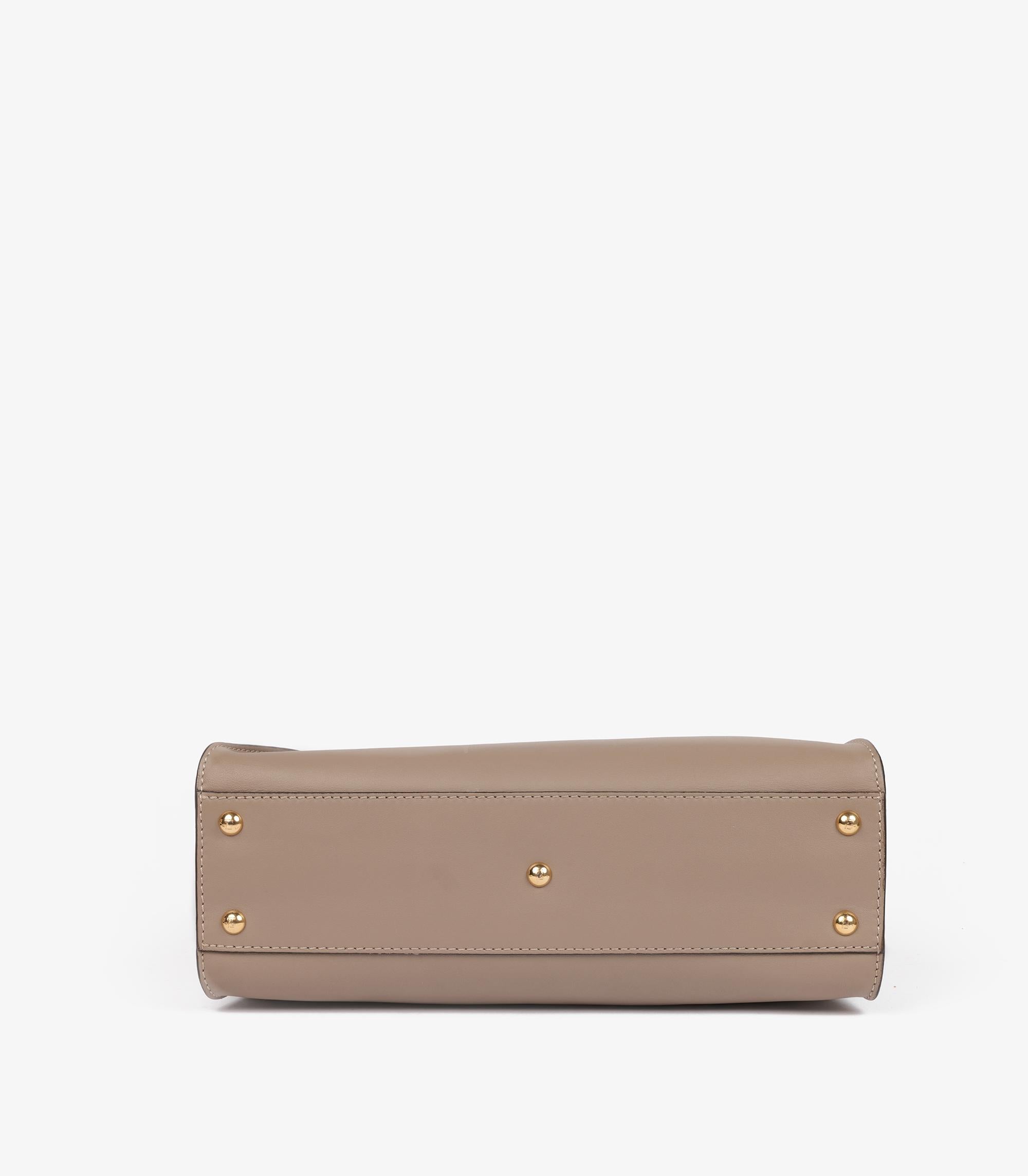 Fendi Dove Grey Soft Calfskin Leather Medium Peekaboo im Angebot 1