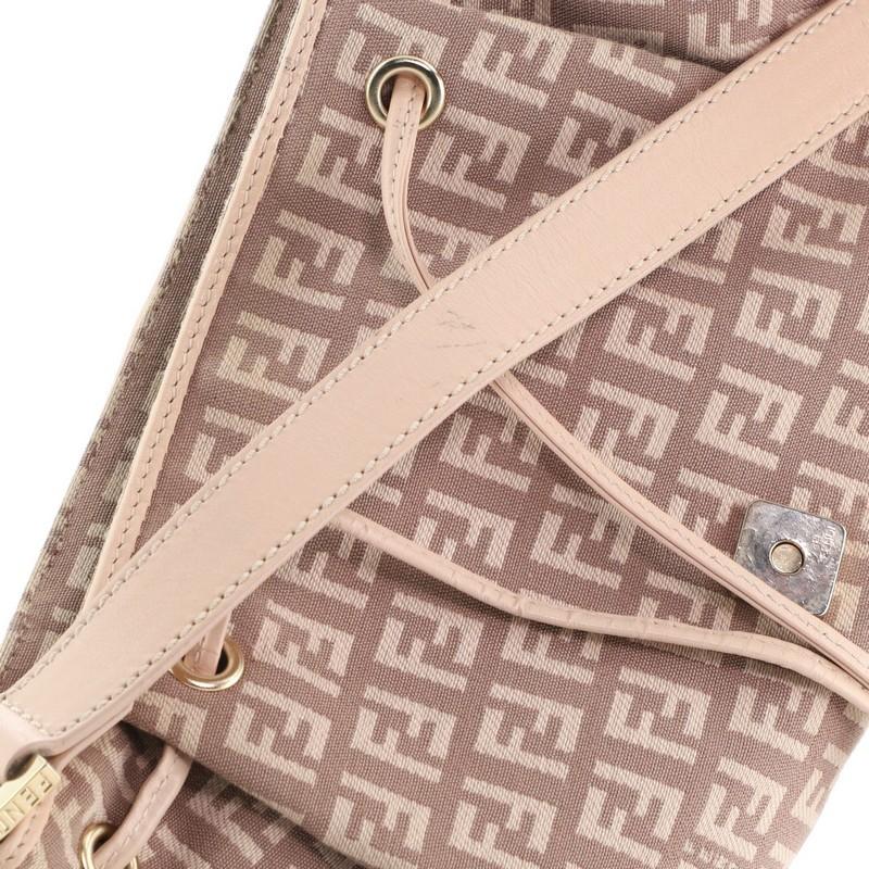 Fendi Drawstring Flap Hobo Zucchino Canvas und Leder Medium 2