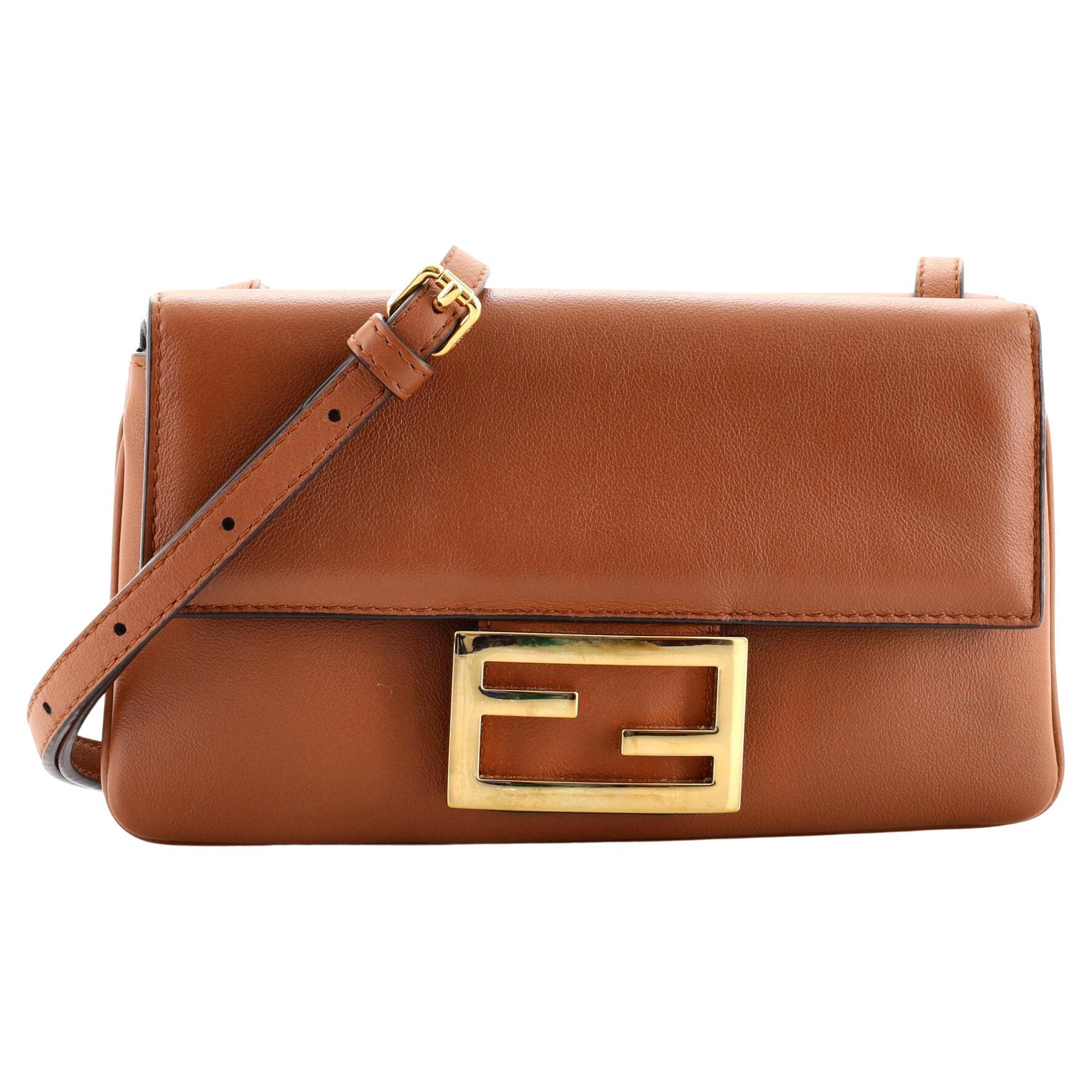 Fendi Duo Baguette Crossbody Bag Leather Small