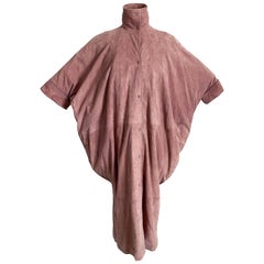 Fendi Duster Jacket Cocoon Mantel Rose Rosa Wildleder Batwing Ärmel Vintage Größe S 