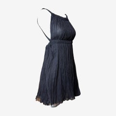 Fendi Early 2000s Pleated Silk Mini Dress