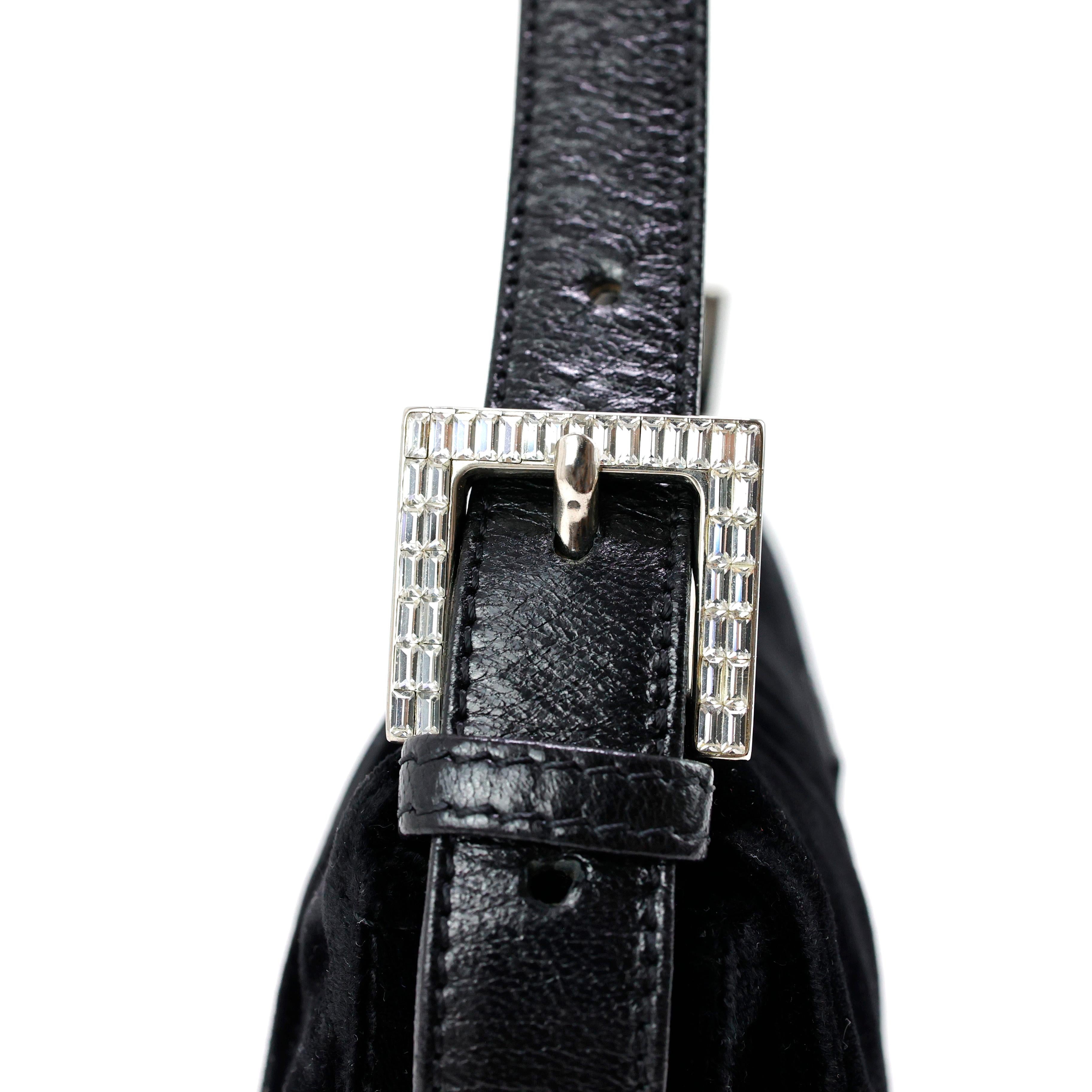 Black Fendi Embellished Baguette For Sale