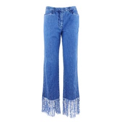 Fendi Embellished Flared Fringed Jeans