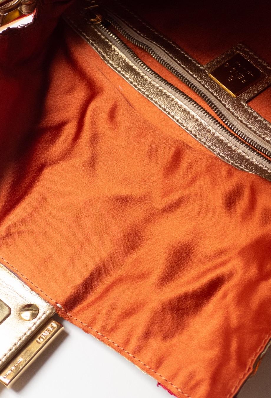 Fendi Embroided Baguette Patchwork Bag 2