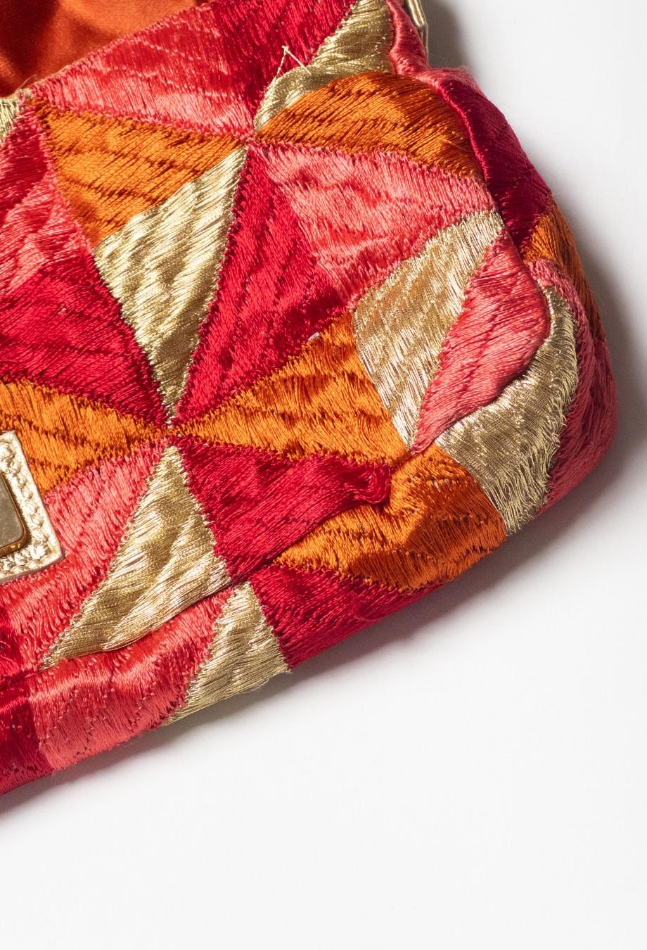 Fendi Embroided Baguette Patchwork Bag 3