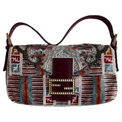 Fendi embroidered beaded baguette