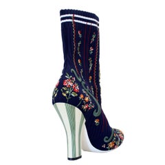 Fendi Embroidered Sock Ankle Boots 40