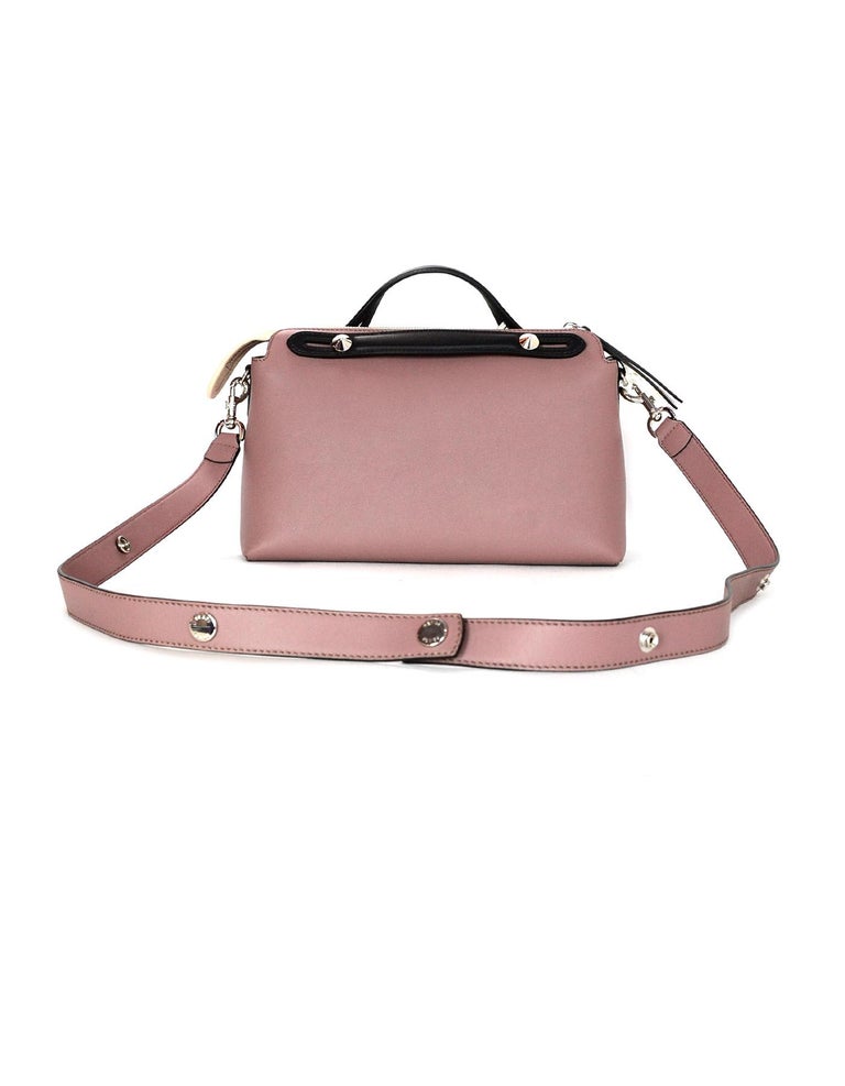 Fendi English Rose Pink Calfskin Leather Medium By The Way Boston Bag W/  Strap