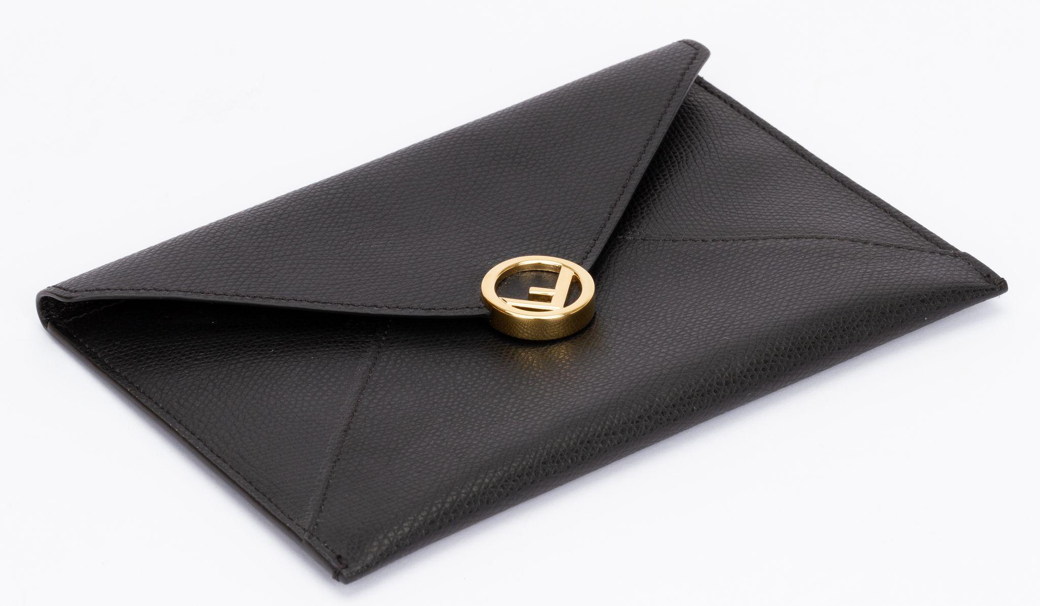 Women's Fendi Envelope Pouch Black Medium For Sale