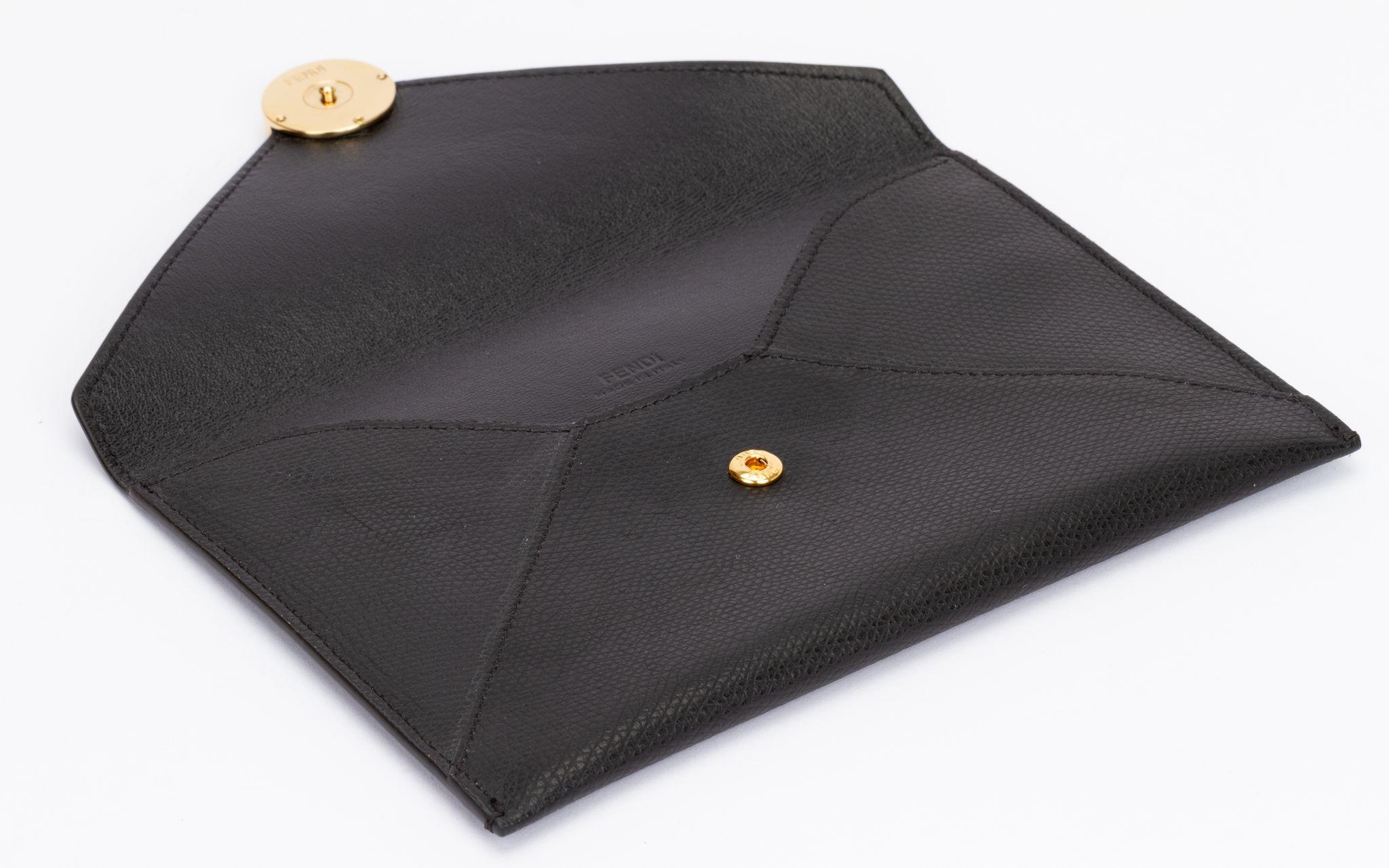 Fendi Envelope Pouch Black Medium For Sale 2