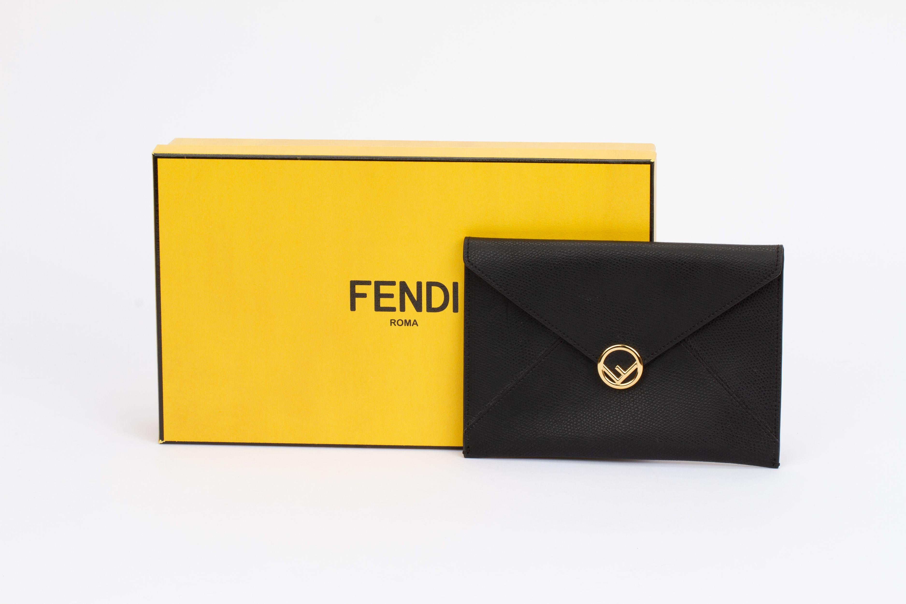 Fendi Envelope Pouch Black Medium For Sale 3