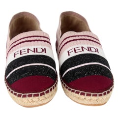 Fendi Espadrille 38 gestreifte Strickschuhe mit Stoff-Logo FF-0502N-0139