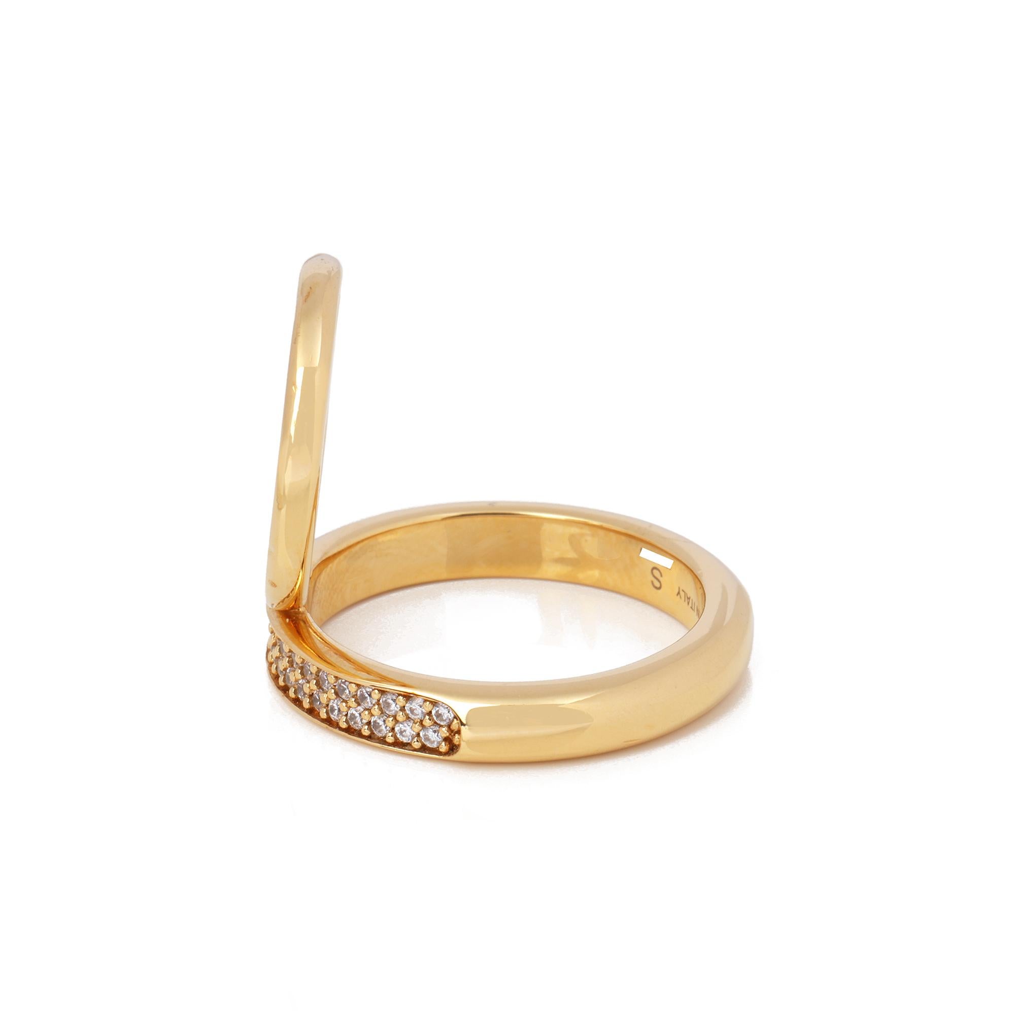 Contemporary Fendi F Crystal Band Ring  For Sale