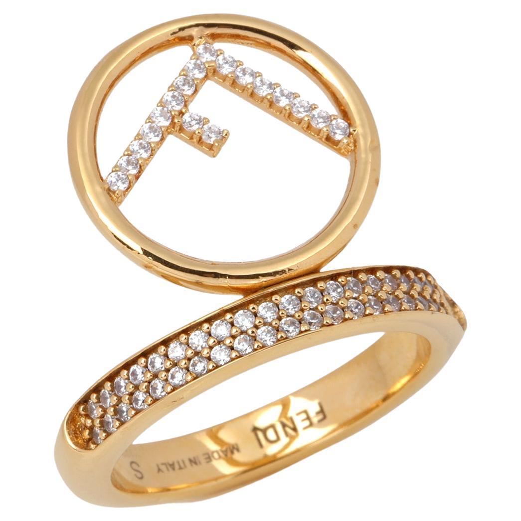 Fendi F Crystal Band Ring  For Sale