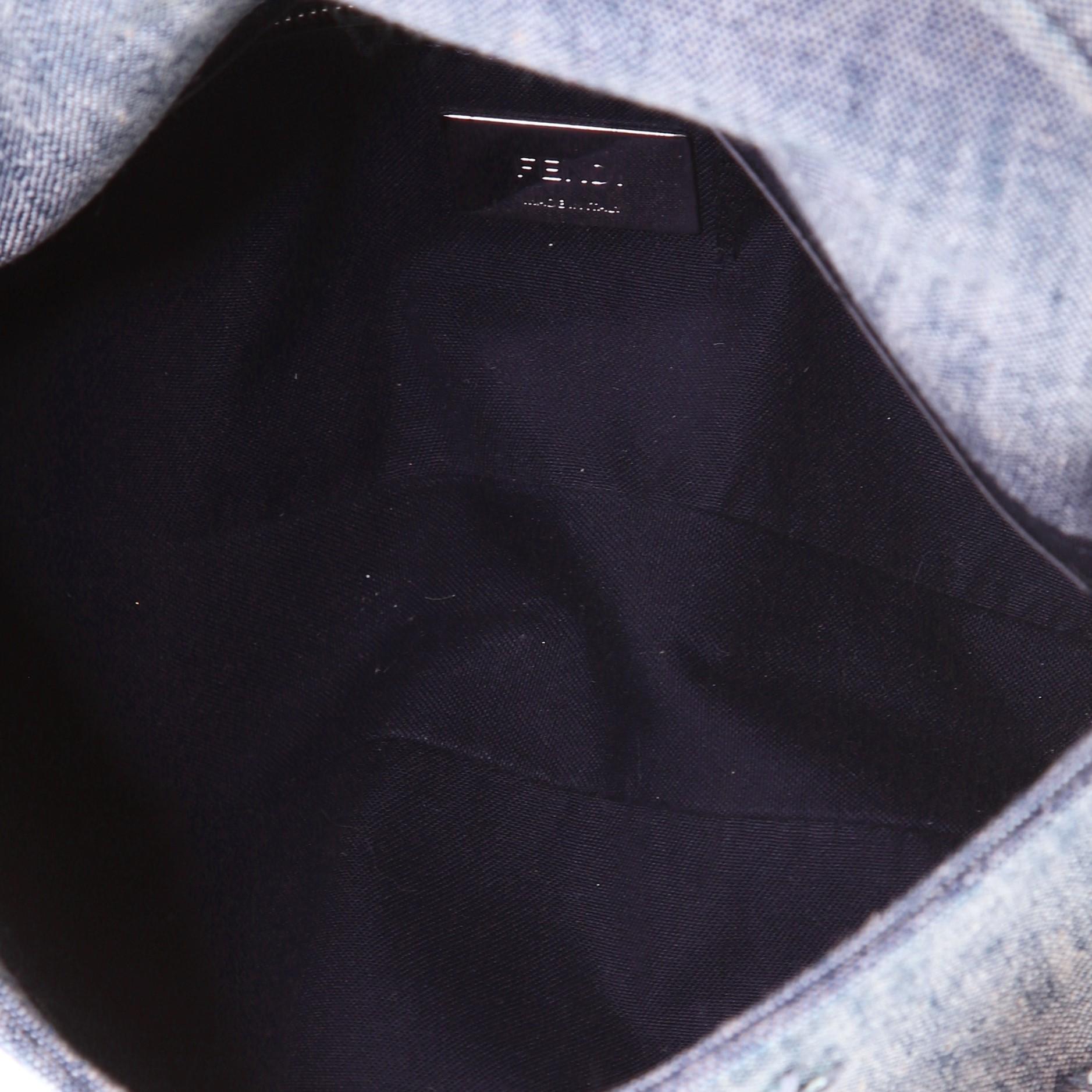 Women's or Men's Fendi F is Fendi Baguette Bag Embroidered Denim
