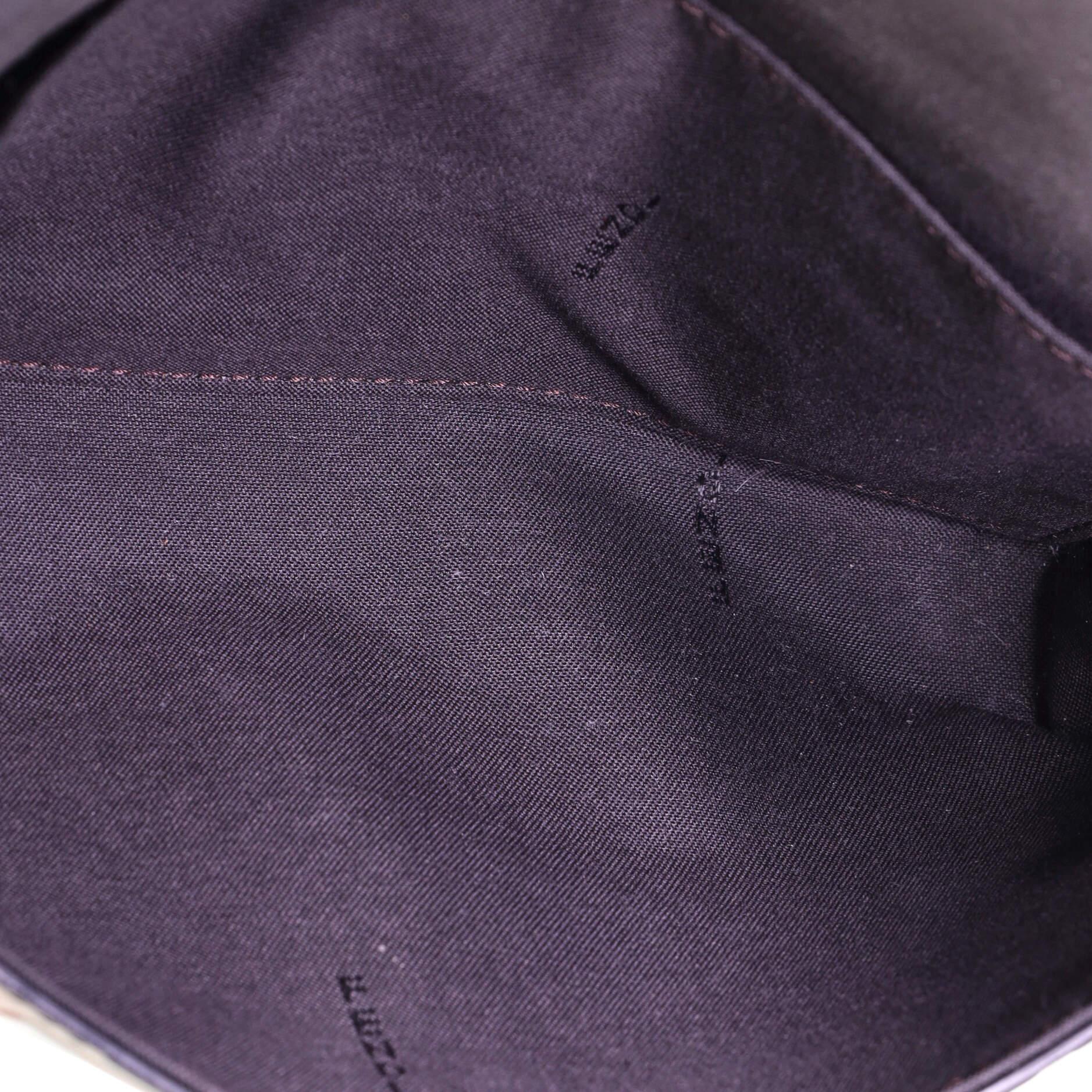 Black Fendi F is Fendi Envelope Clutch on Chain Zucca Embossed Leather