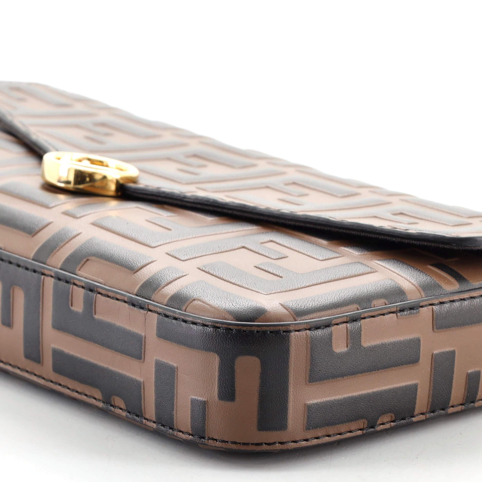 Fendi F is Fendi Envelope Clutch on Chain Zucca Embossed Leather In Good Condition In NY, NY