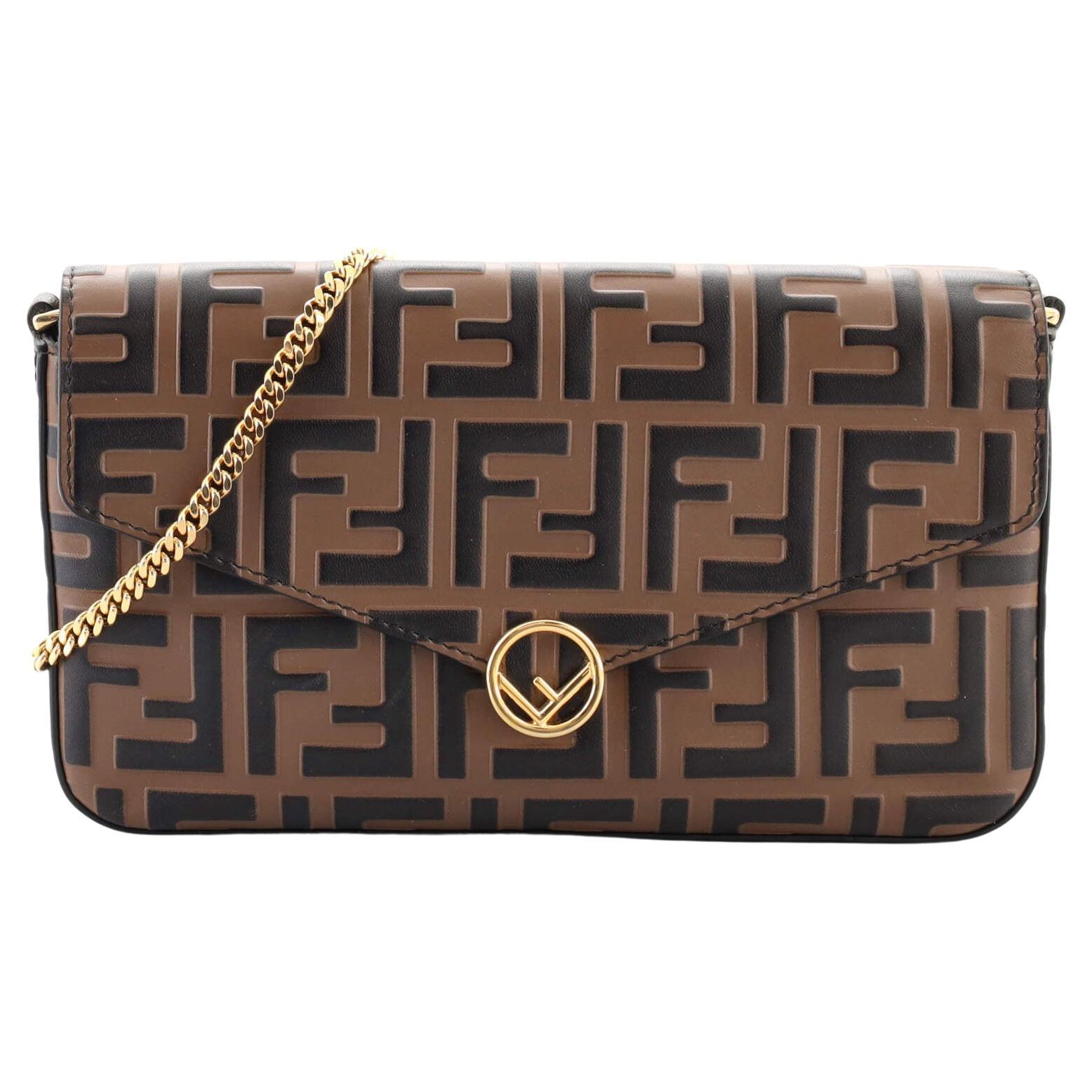 Fendi F is Fendi Envelope Clutch on Chain Zucca Embossed Leather at ...