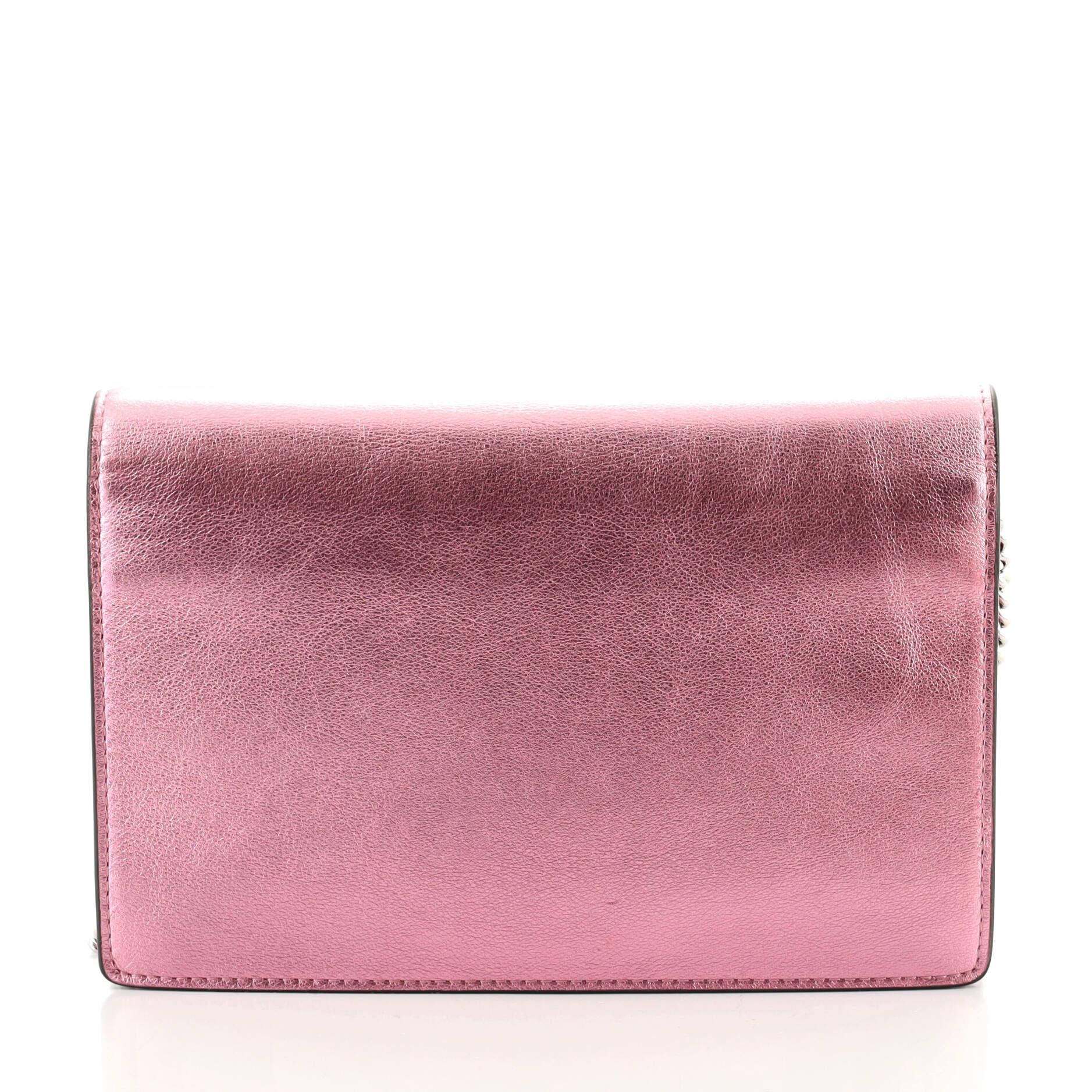 Pink Fendi F is Fendi Envelope Wallet on Chain Leather