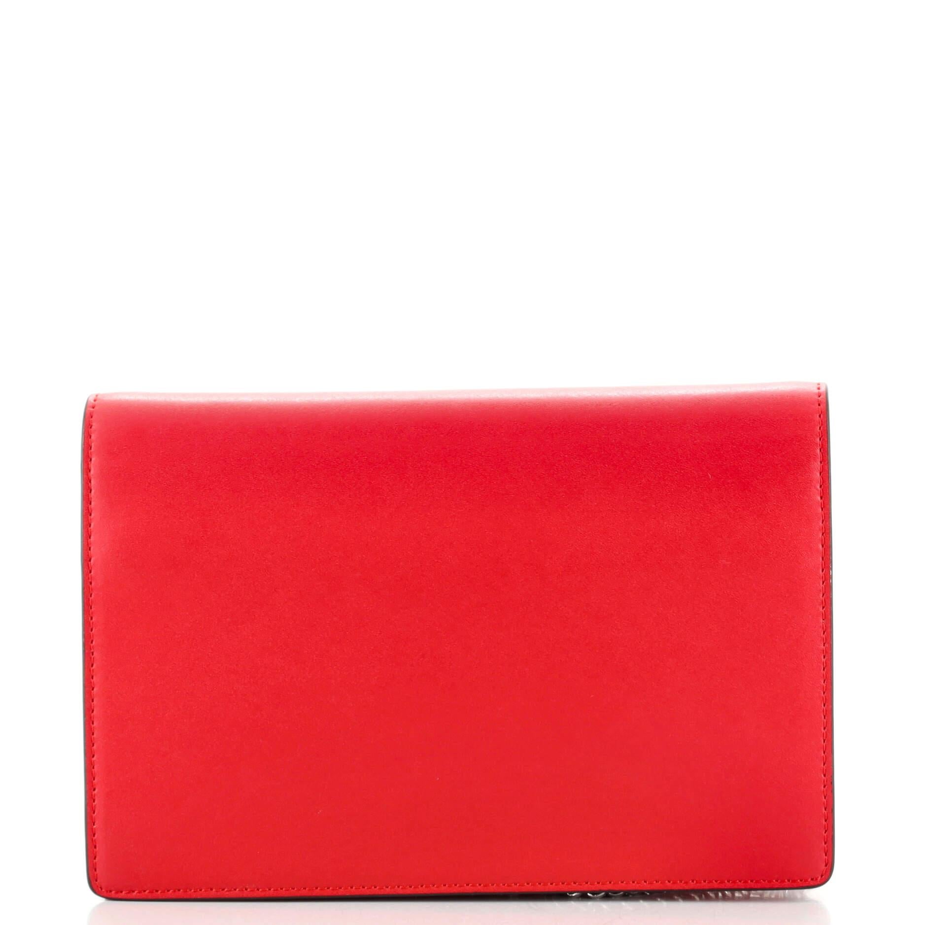 Red Fendi F is Fendi Envelope Wallet on Chain Leather