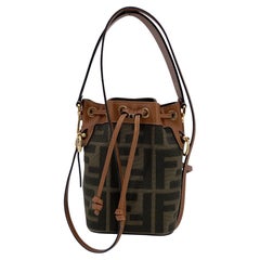Fendi F is Fendi FF Embroidered Canvas Mini Mon Tresor Bucket Bag