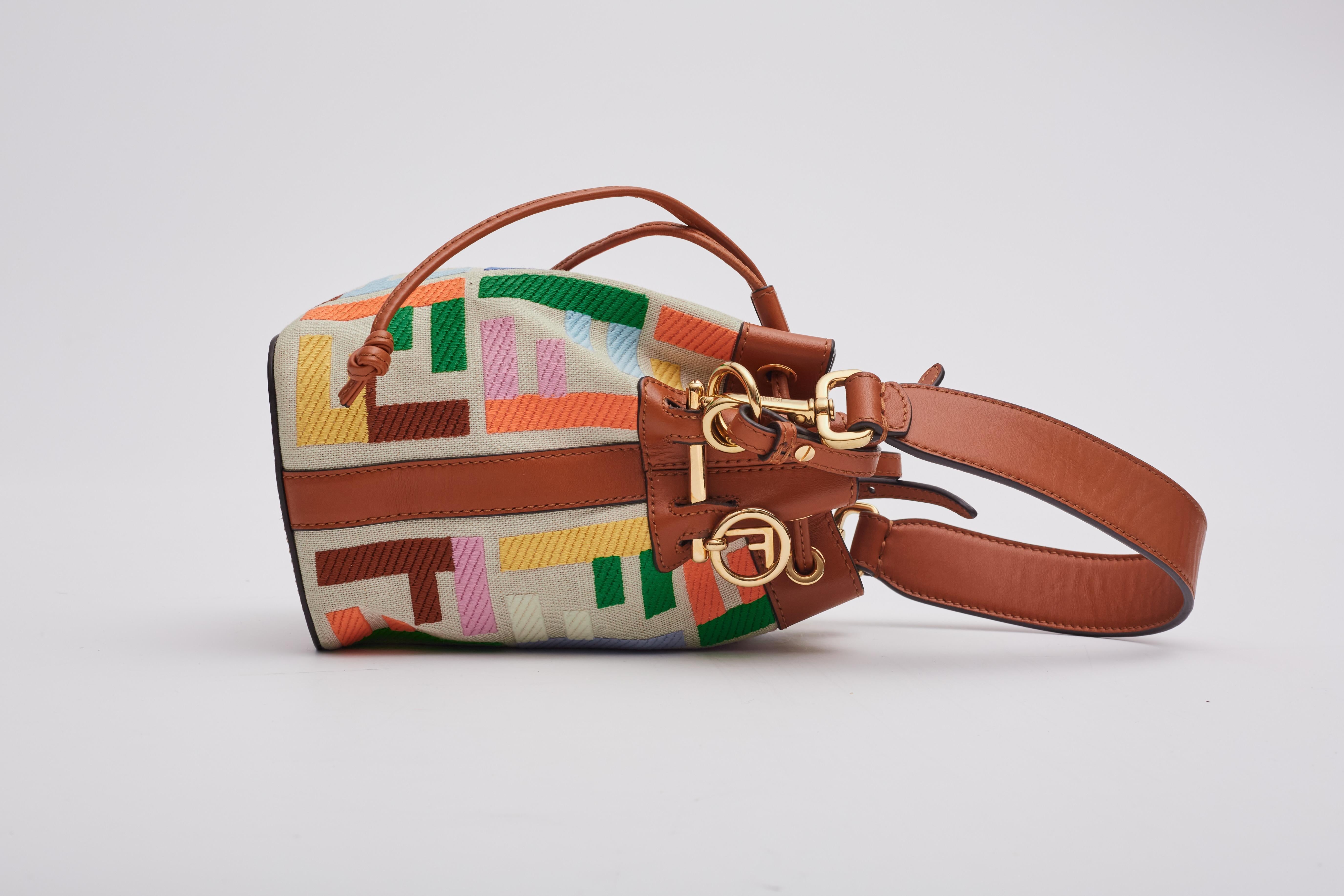 Fendi F Is Fendi Ff Multicolor Mon Tresor Bucket Bag Grezzo Mini 2