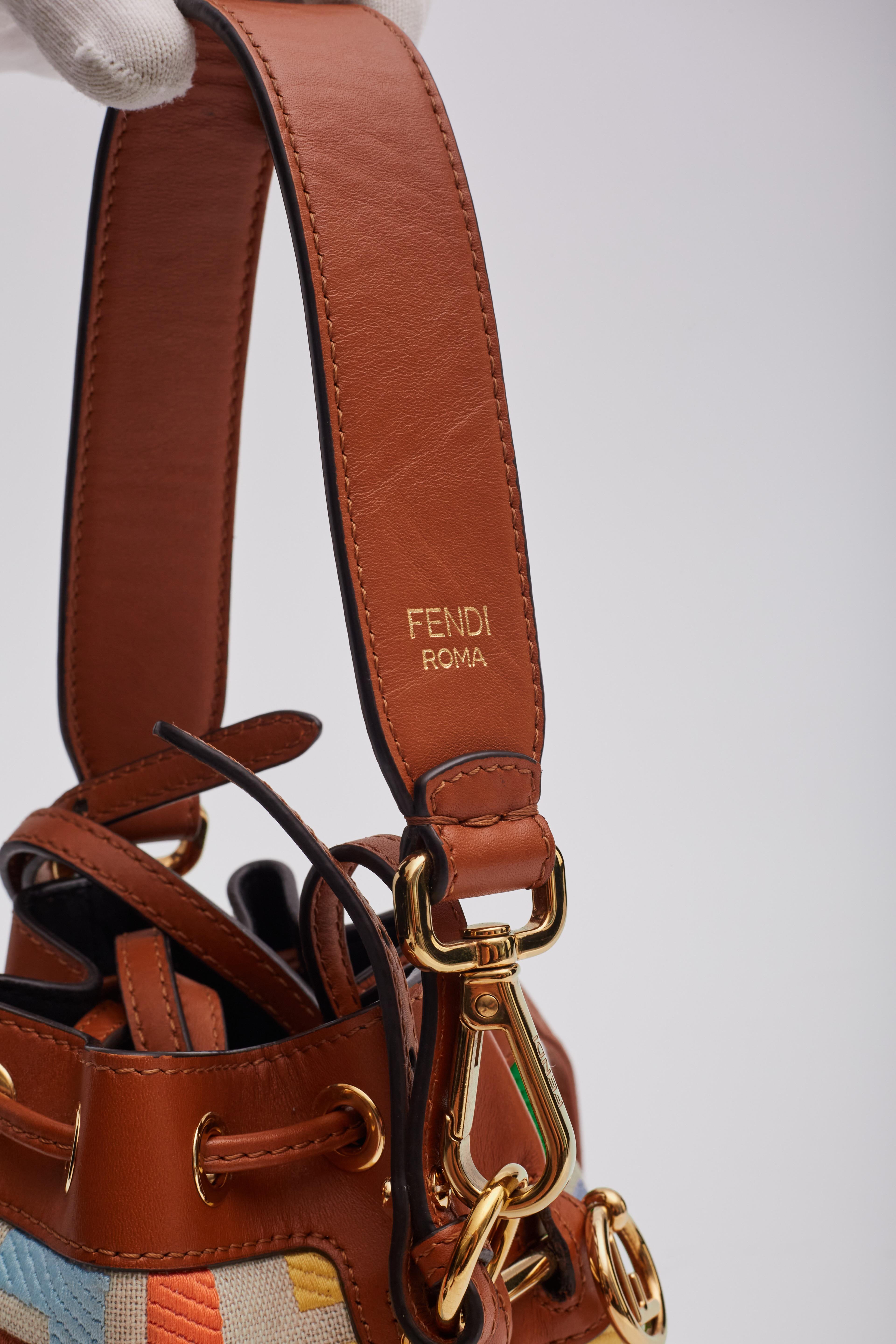 Fendi F Is Fendi Ff Multicolor Mon Tresor Bucket Bag Grezzo Mini 3