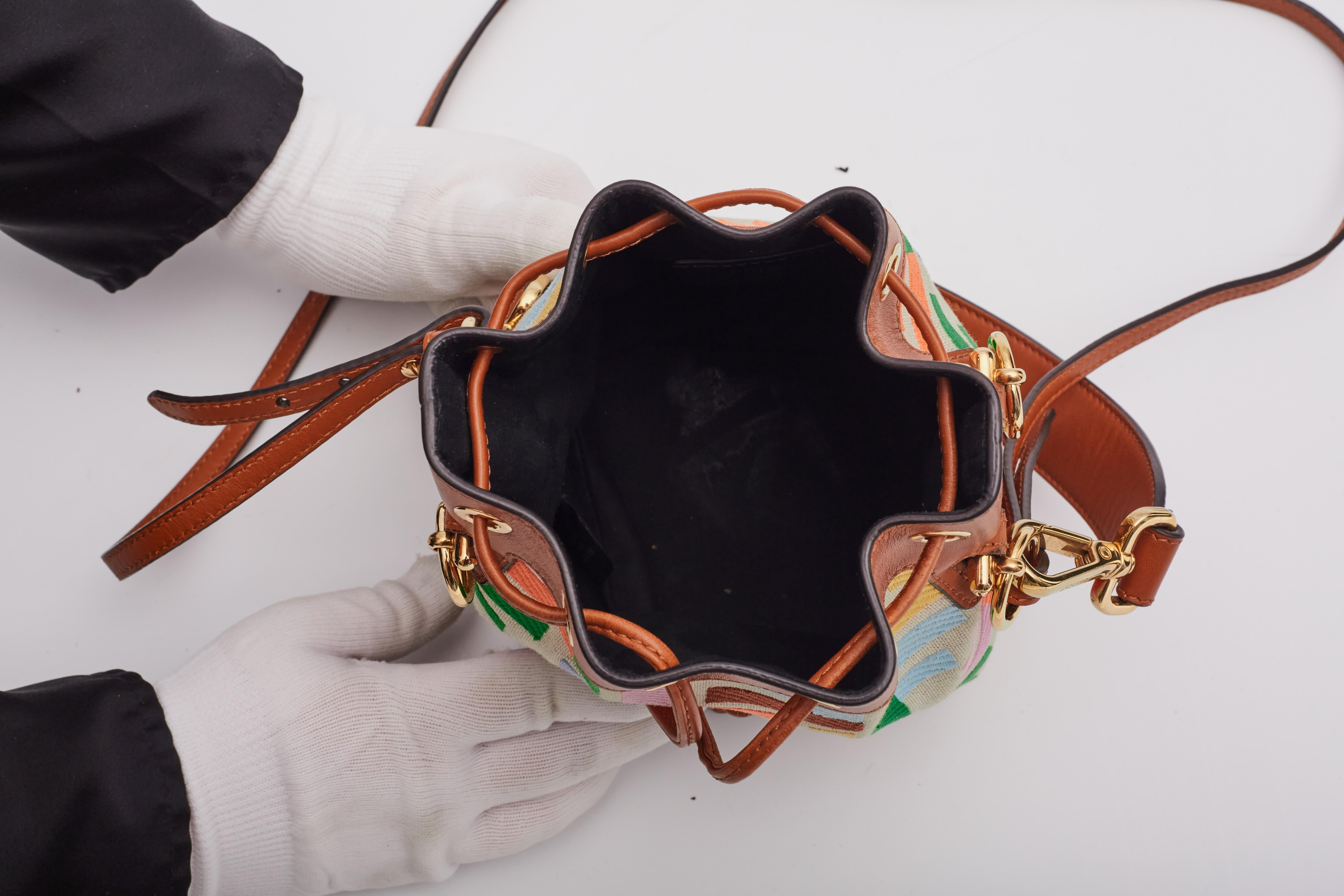 Fendi F Is Fendi Ff Multicolor Mon Tresor Bucket Bag Grezzo Mini 4