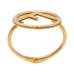 Fendi F Is Fendi Gold Tone Cuff Bracelet M