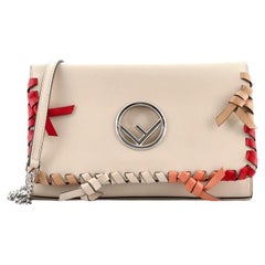 Fendi F is Fendi Portafoglio con catena in pelle a punto croce