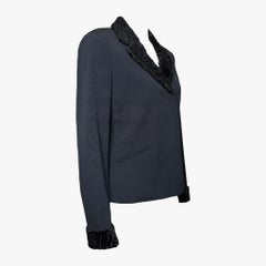 Fendi F/W 2001 Astrakhan Trimmed Silk Blazer