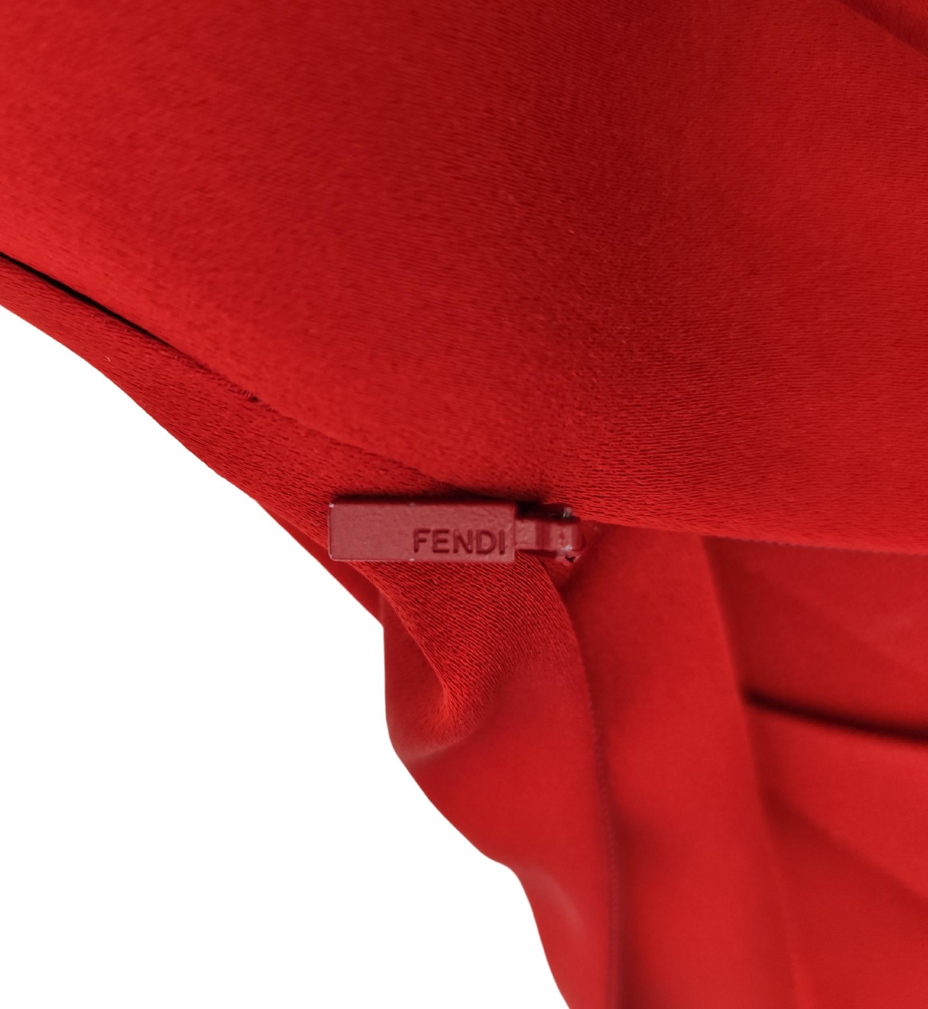 Gonna a pieghe rossa Fendi A/I 2017 in vendita 5