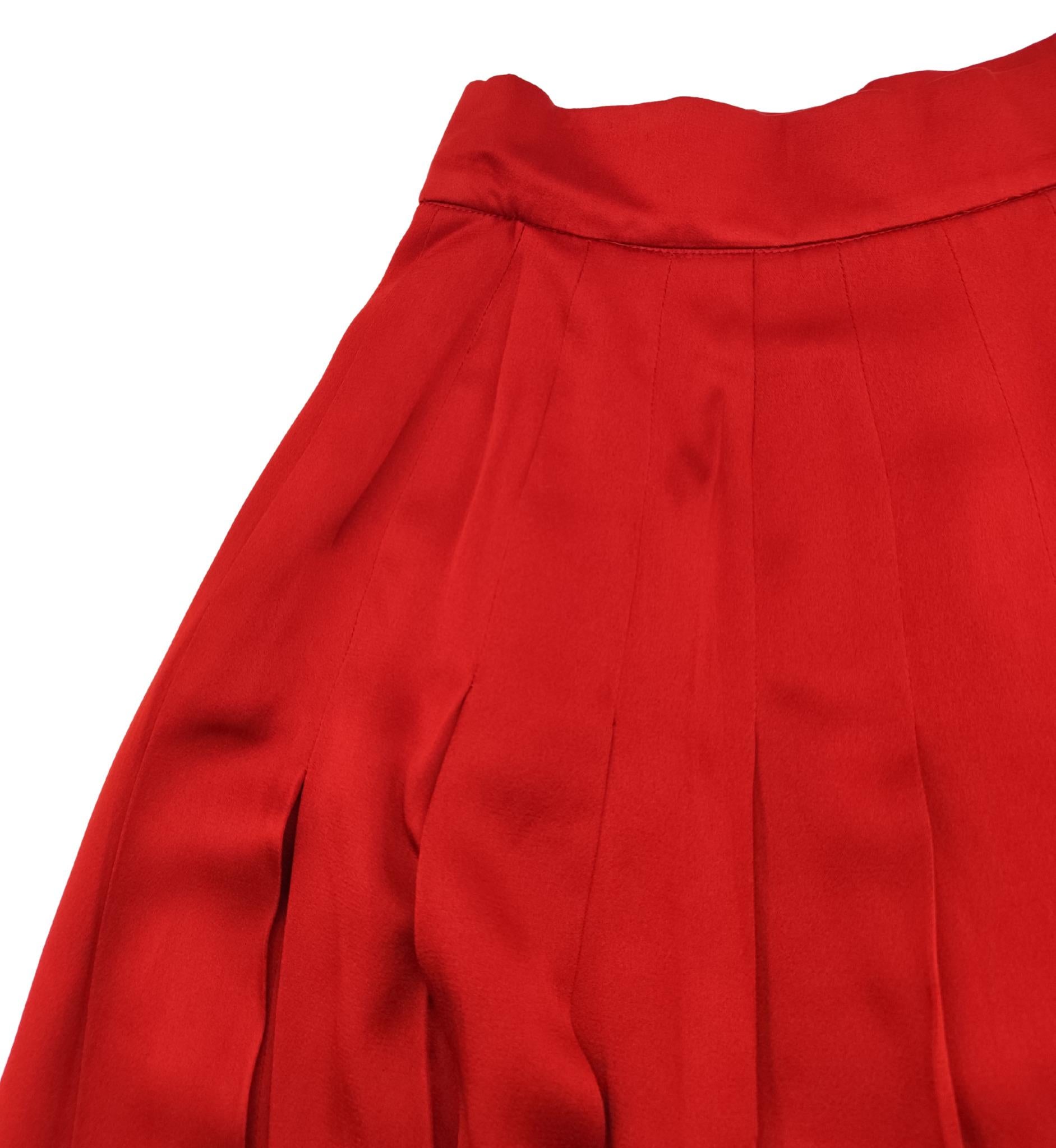 Gonna a pieghe rossa Fendi A/I 2017 in vendita 1