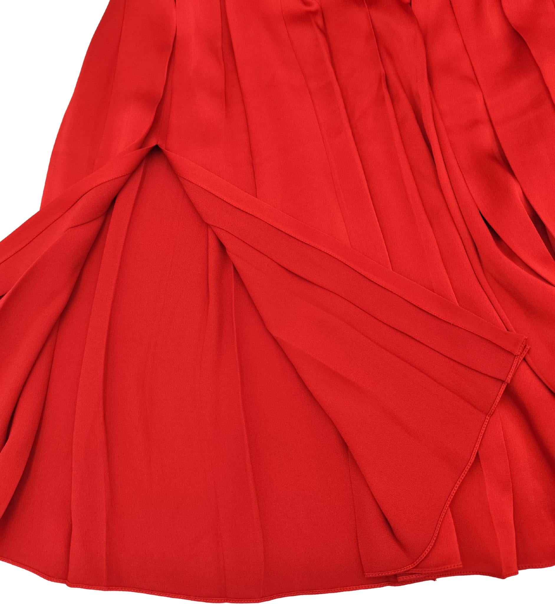 Gonna a pieghe rossa Fendi A/I 2017 in vendita 3