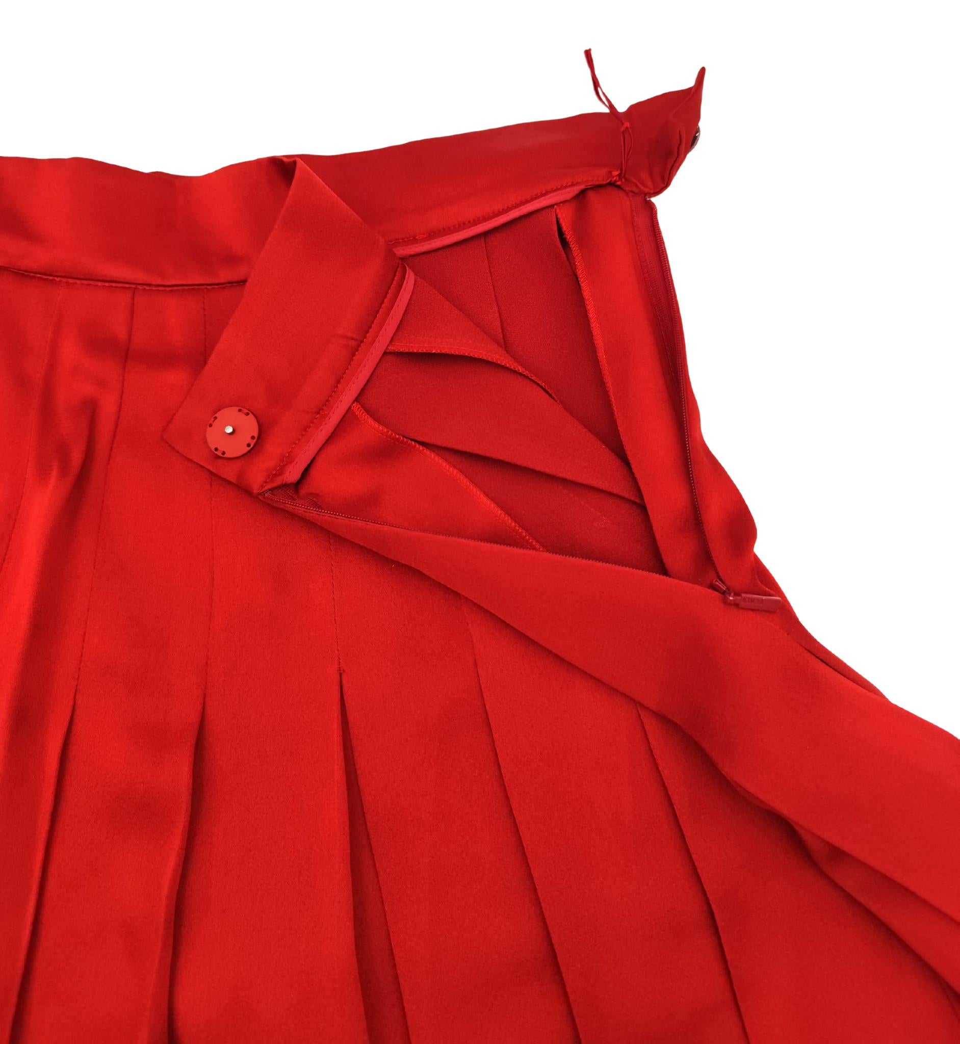 Gonna a pieghe rossa Fendi A/I 2017 in vendita 4