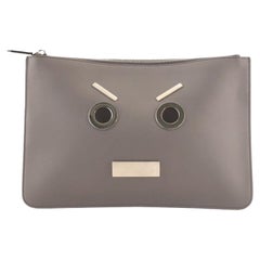 Fendi Faces Pouch Leather Medium