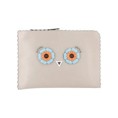 Fendi Faces Pouch Leather Medium