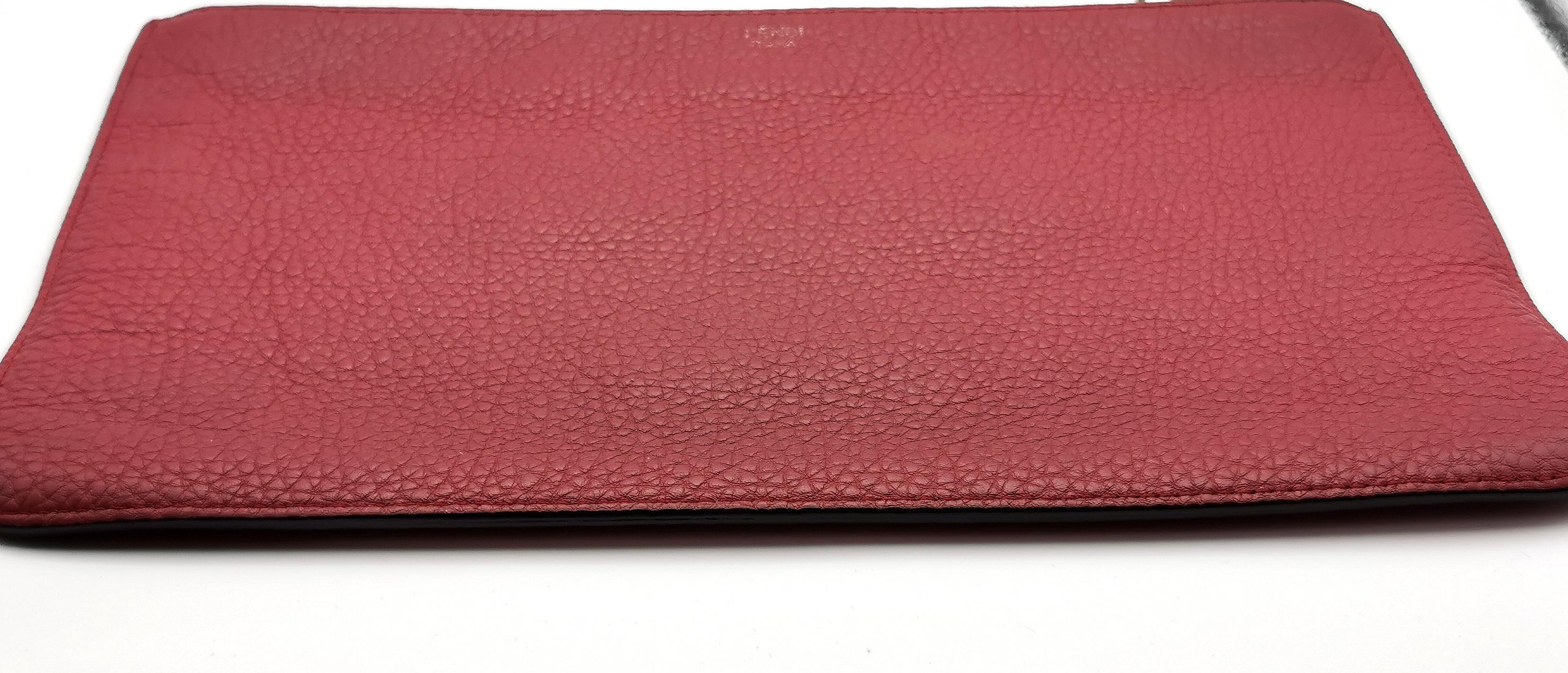 Bolso de mano Fendi Faces de piel roja, Cara enfadada, Sin palabras en venta 1