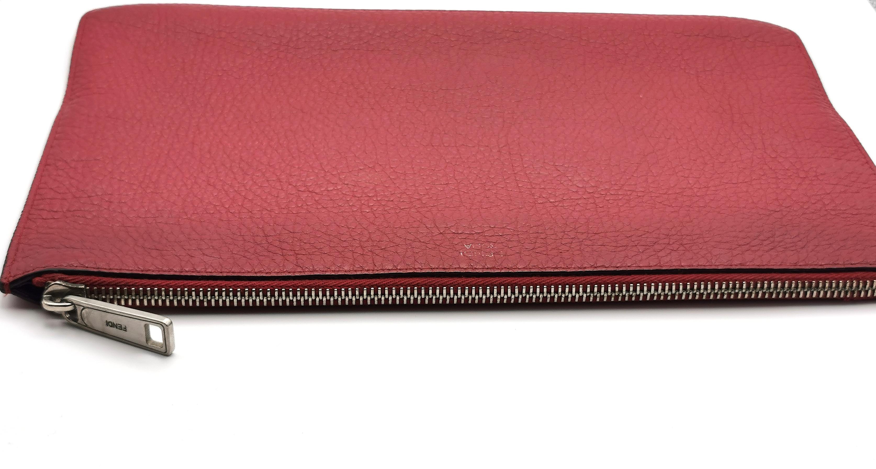 Bolso de mano Fendi Faces de piel roja, Cara enfadada, Sin palabras en venta 3