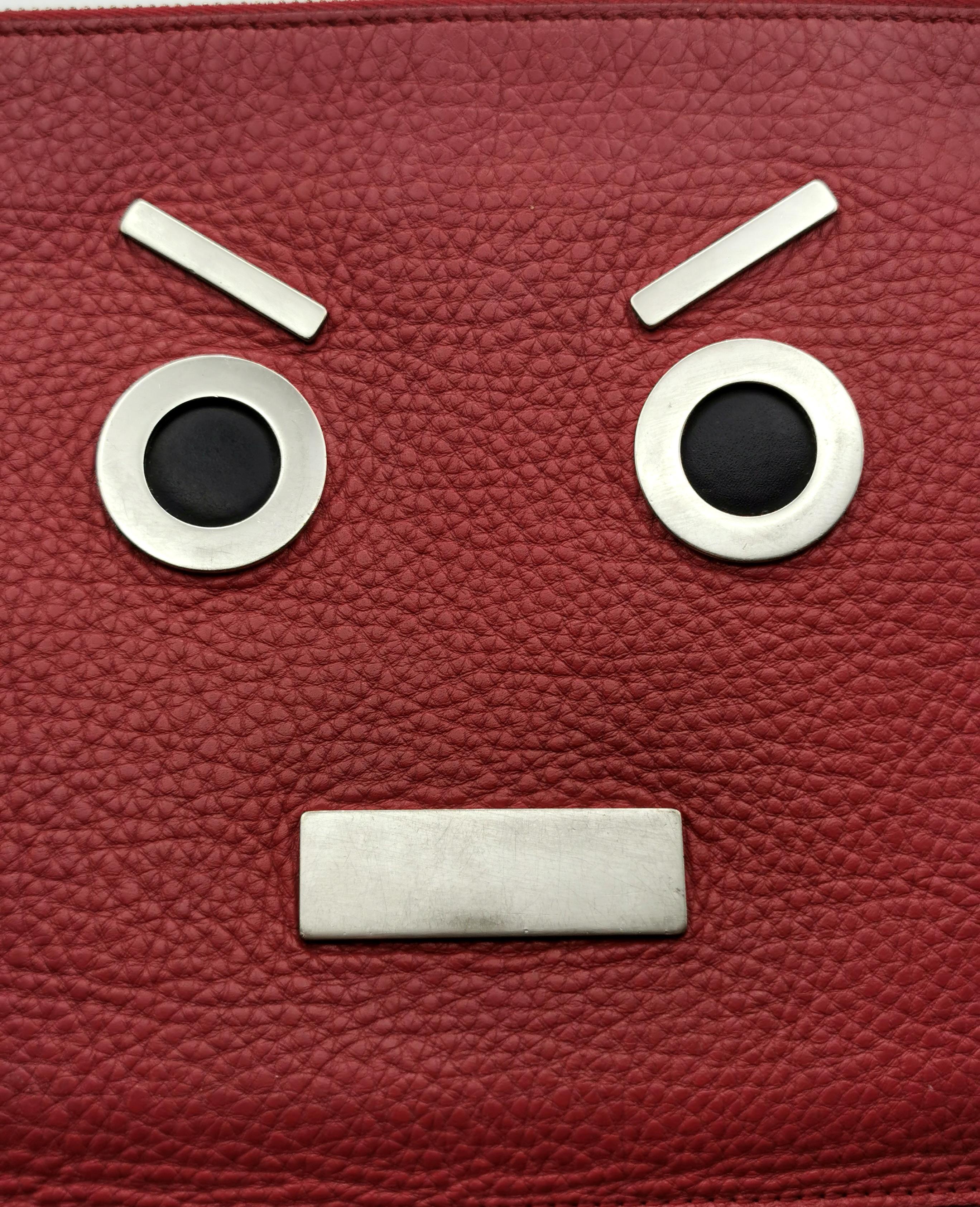 Bolso de mano Fendi Faces de piel roja, Cara enfadada, Sin palabras en venta 4