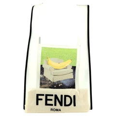 Vintage Fendi Faithful Shopping Tote Printed PVC Large Black, Clear, Print