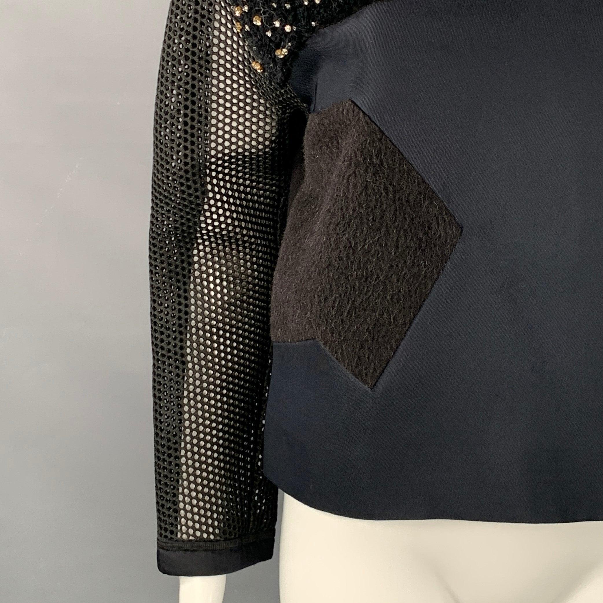 De las mujeres FENDI Otoño 2014 Talla 6 Azul Marino Verde Mezcla de Poliamida Top Casual con Cremallera en la Espalda en venta