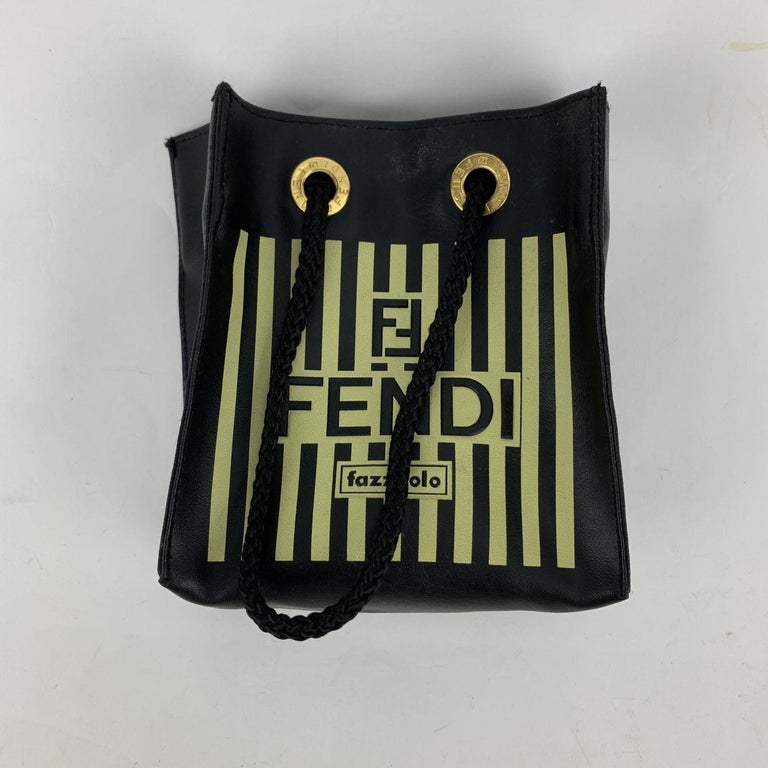 Fendi Fazzuolo Rare Vintage Striped Canvas Mini Tote Bag Handbag For ...