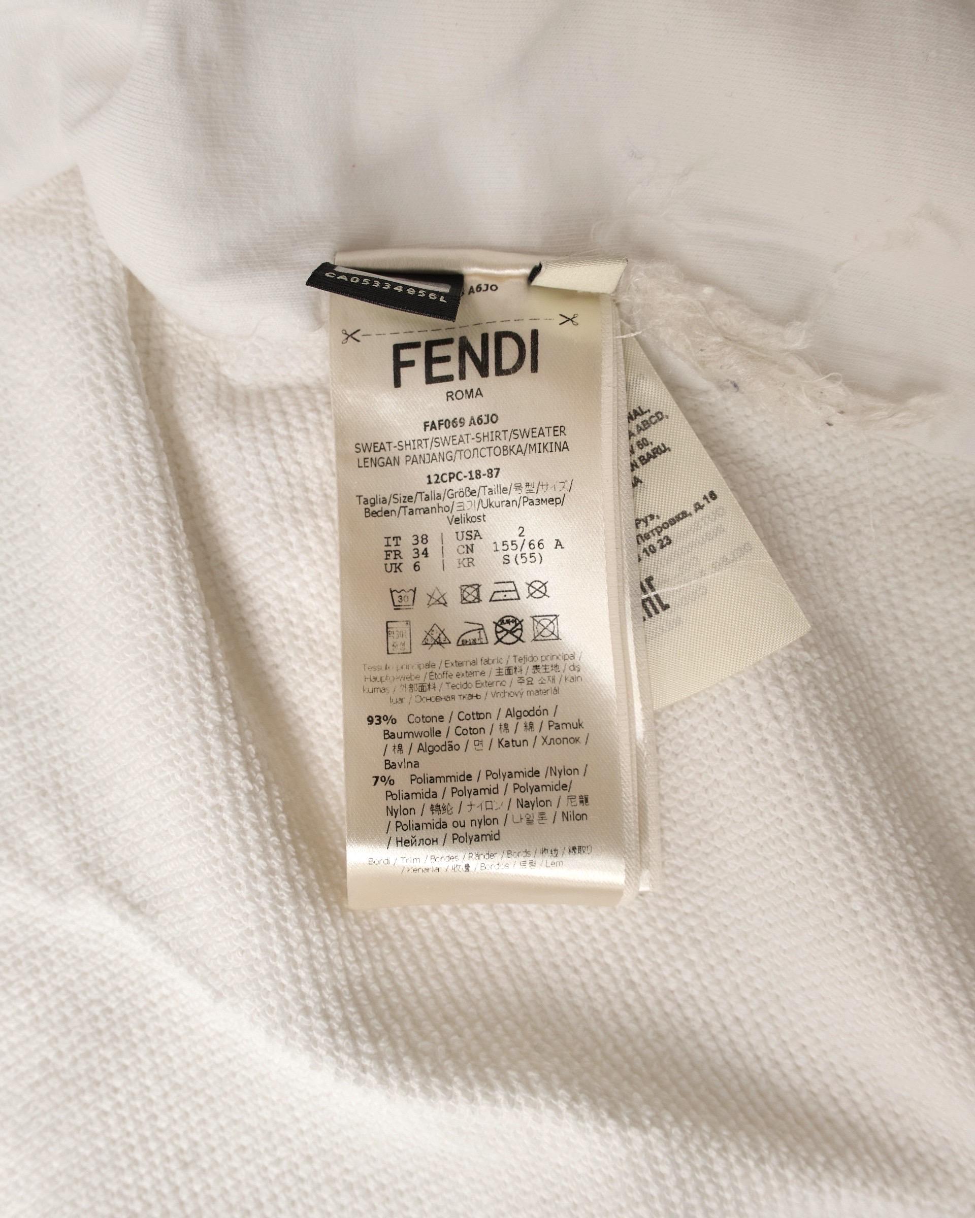 Fendi Felpa Logo Bianca For Sale 5