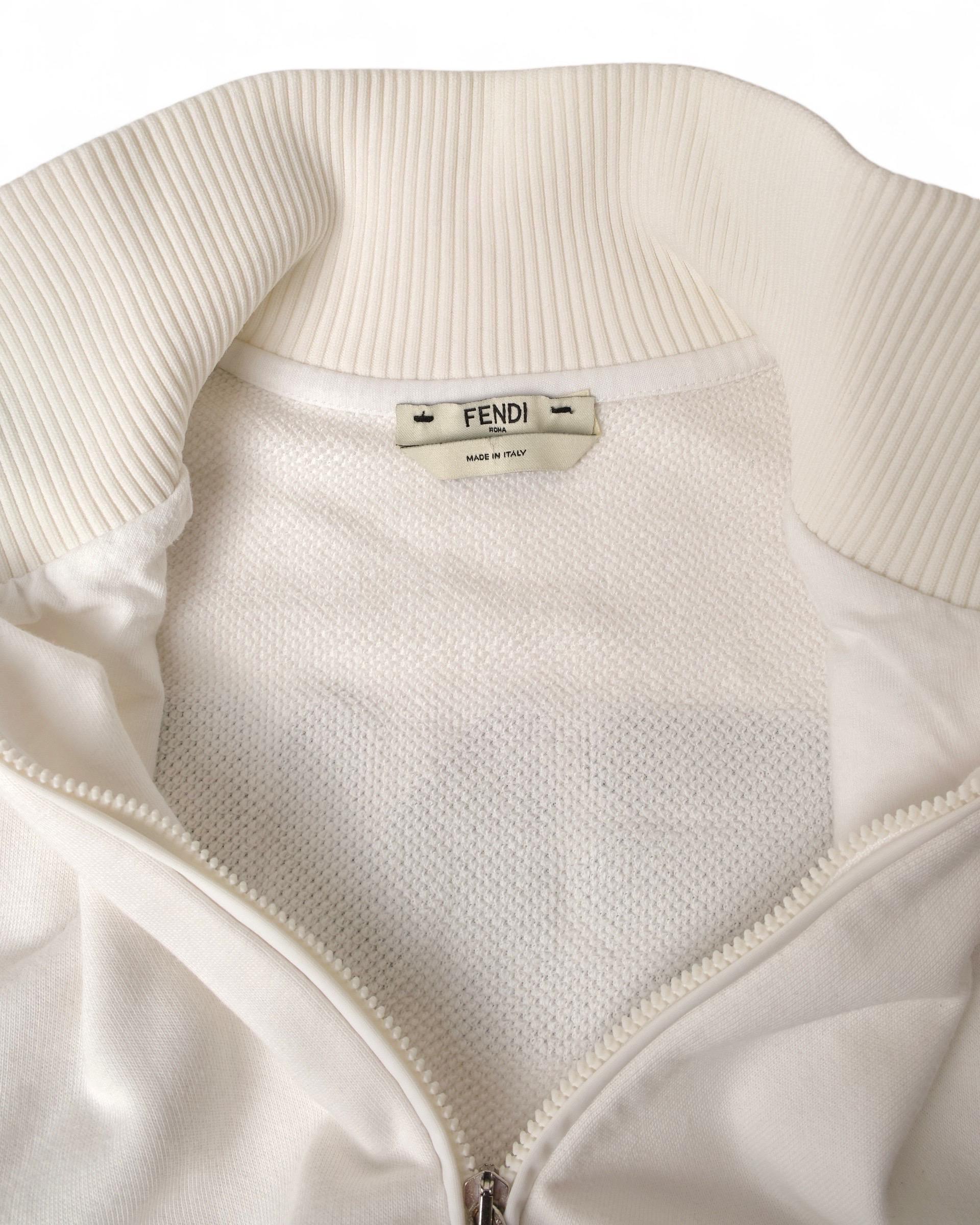 Beige Fendi Felpa Logo Bianca For Sale