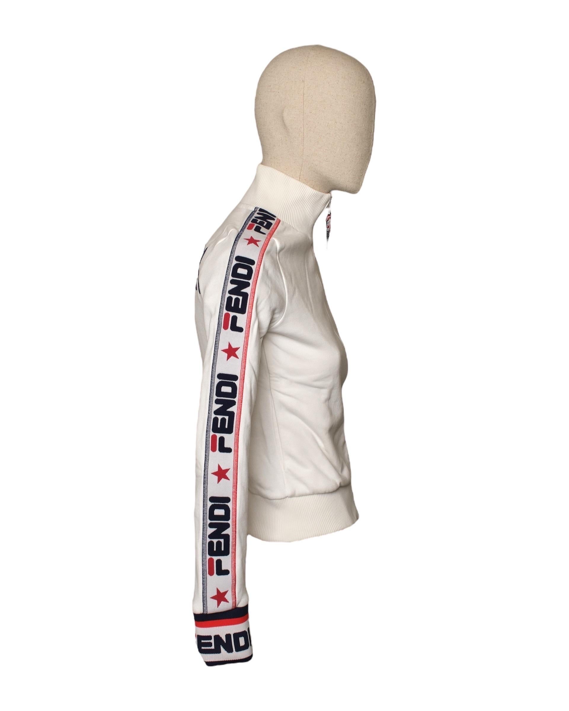 Fendi Felpa Logo Bianca For Sale 1