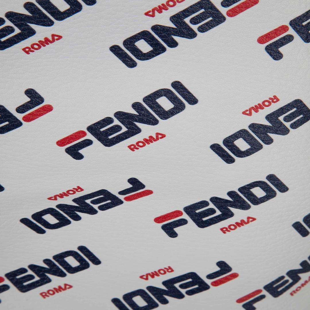Fendi Fendi x Fila White Leather Logo Print Skirt Size S In Good Condition In London, GB